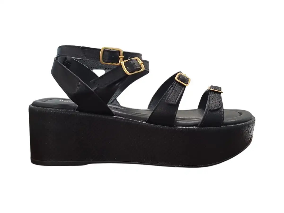 Piccadilly 485002-9 Dámské sandály na klínku černé 37
