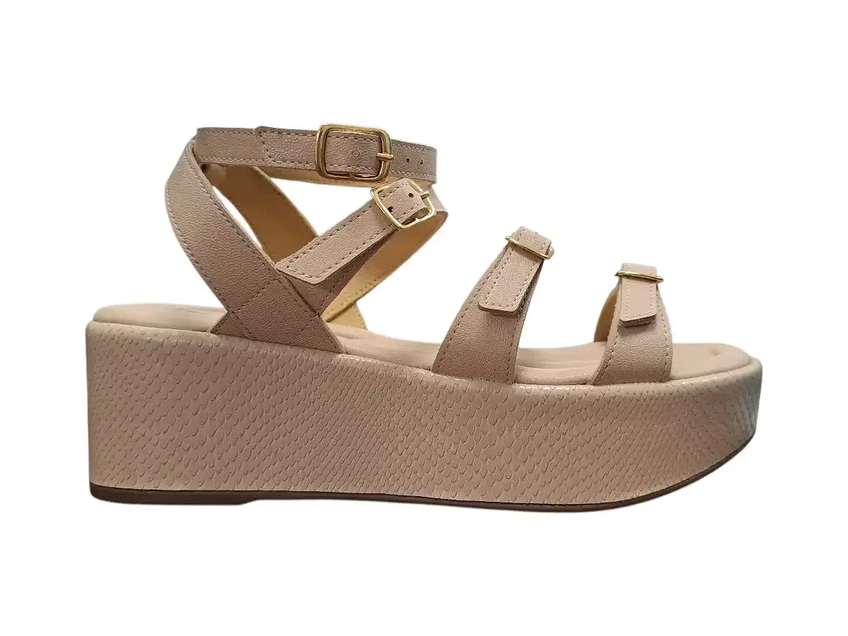 Piccadilly 485002-1 Dámské sandály na klínku béžové 36