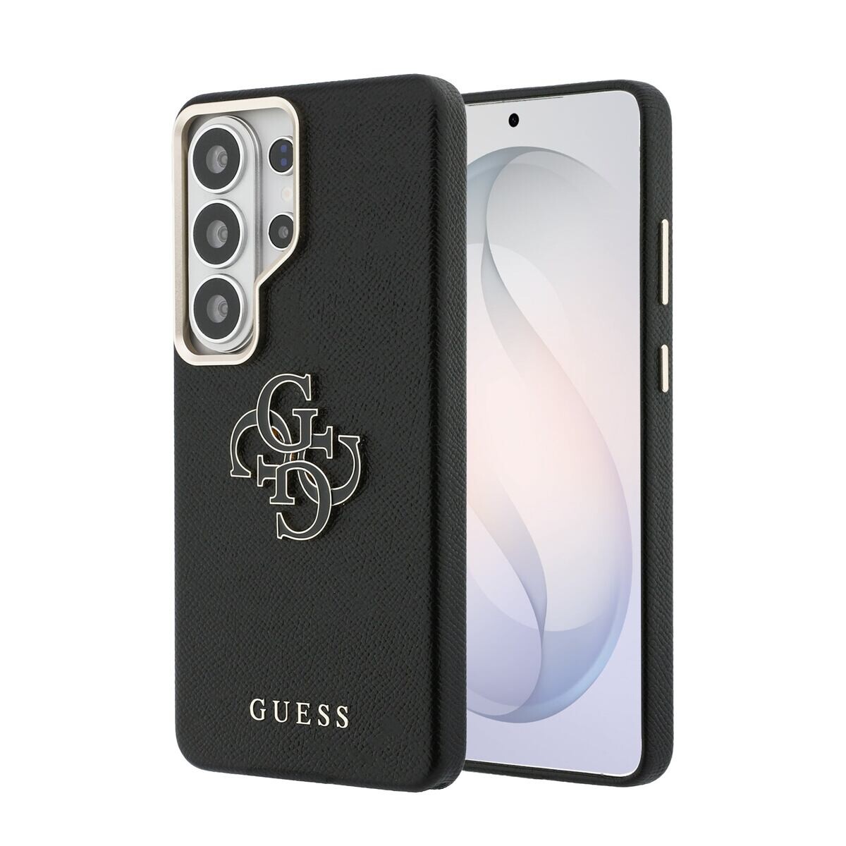 Guess PU 4G Resin Metal Logo Zadní Kryt pro Samsung Galaxy S26 Ultra Black GUHCS26L5PS4RGGK