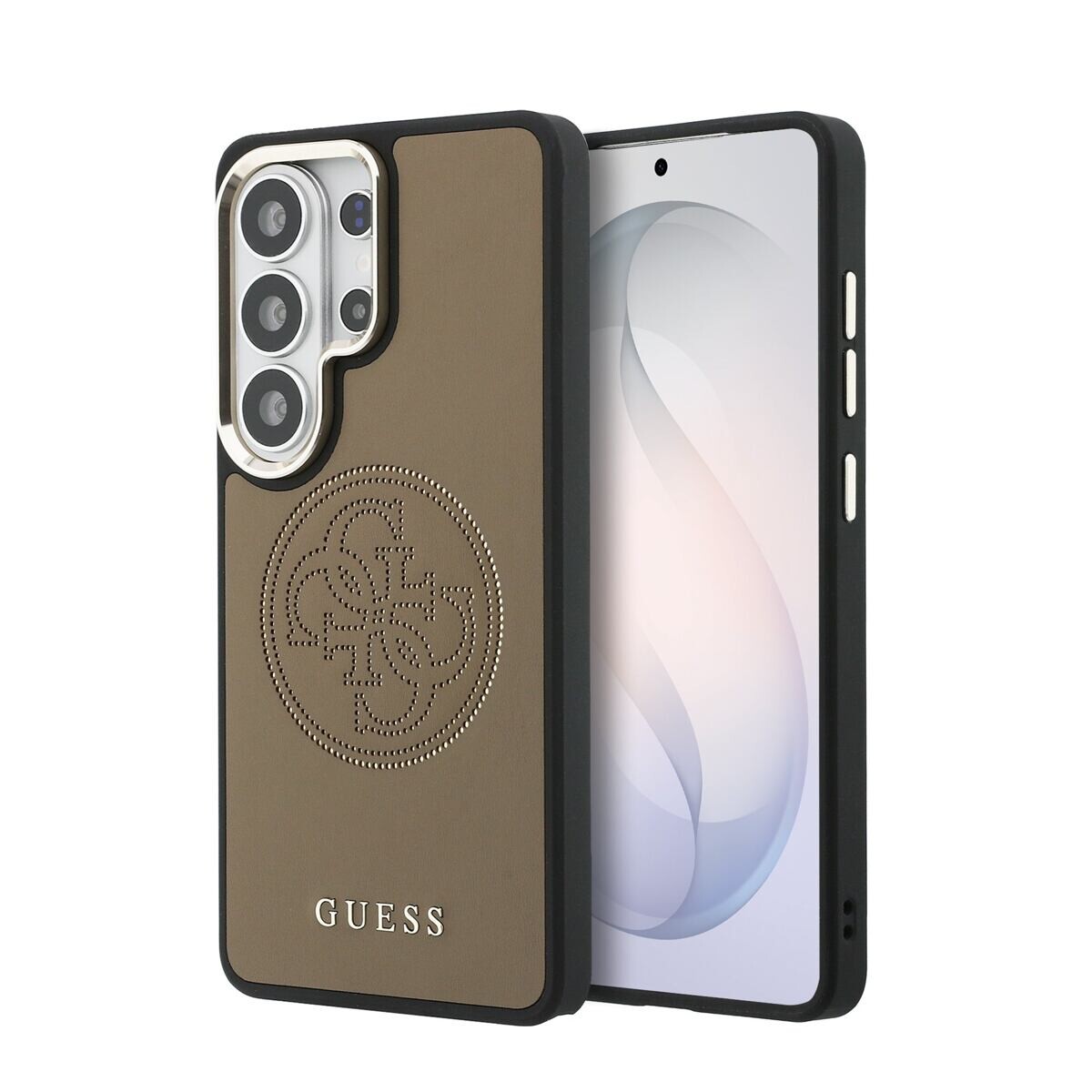 Guess PU Perforated 4G Logo Magnetic Zadní Kryt pro Samsung Galaxy S26 Ultra Brown GUHMS26L5PG4SRGW