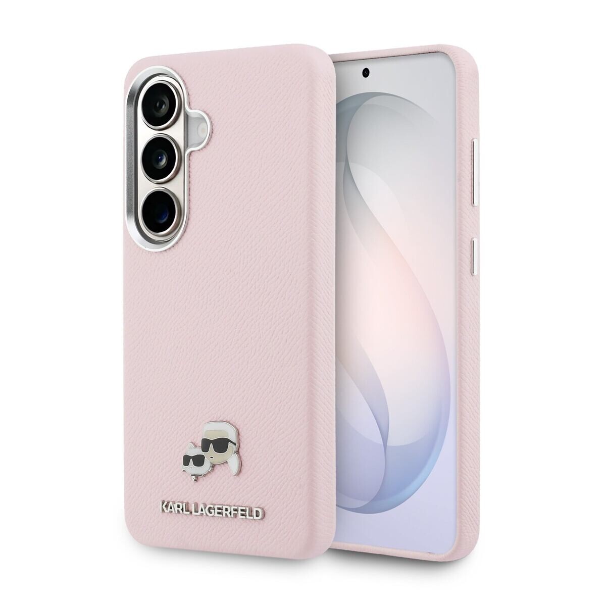 Karl Lagerfeld Grained PU Leather K&CH Heads Magnetic Zadní Kryt pro Samsung Galaxy S26 Pink KLHMS26S6PFKCLP