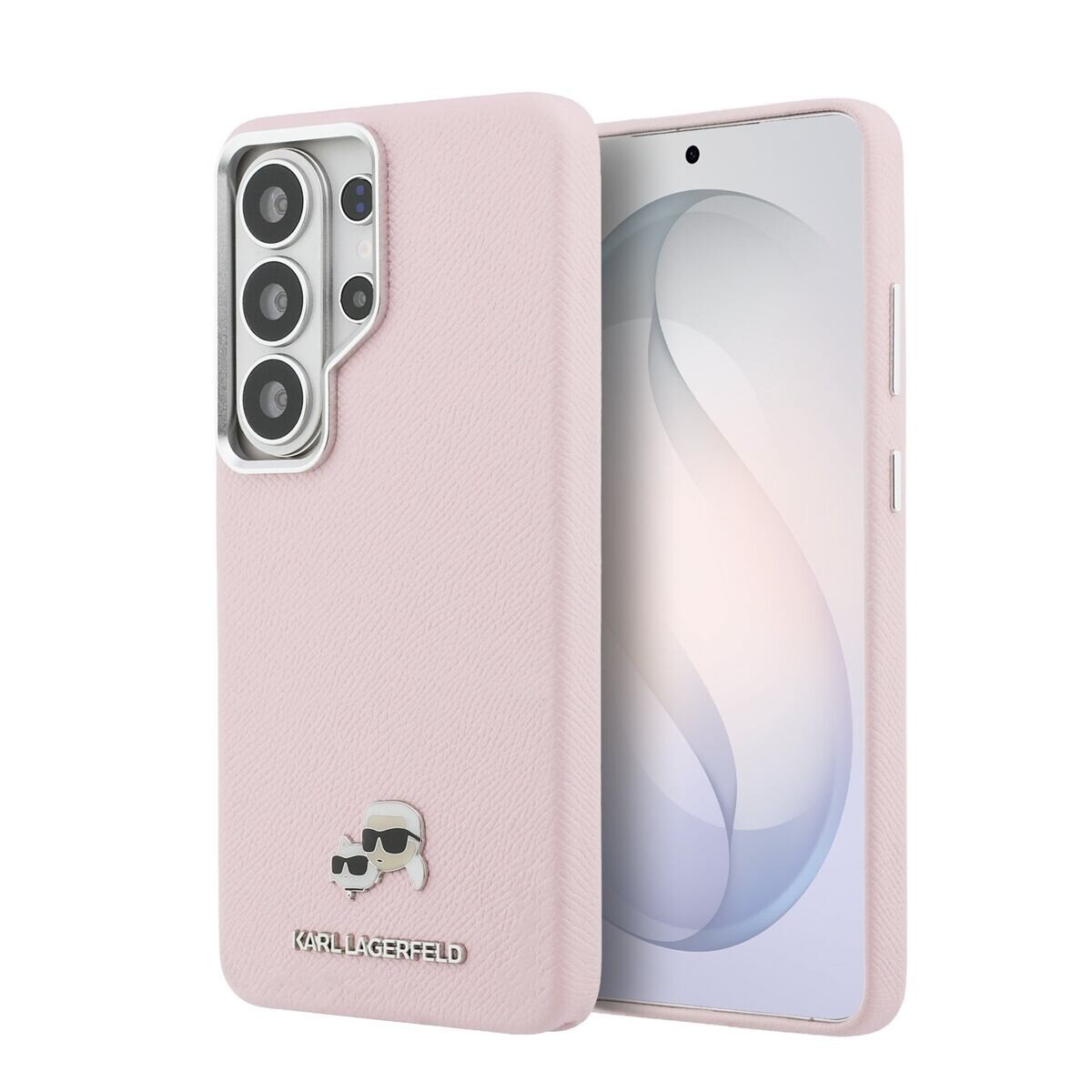 Karl Lagerfeld Grained PU Leather K&CH Heads Magnetic Zadní Kryt pro Samsung Galaxy S26 Ultra Pink KLHMS26L6PFKCLP