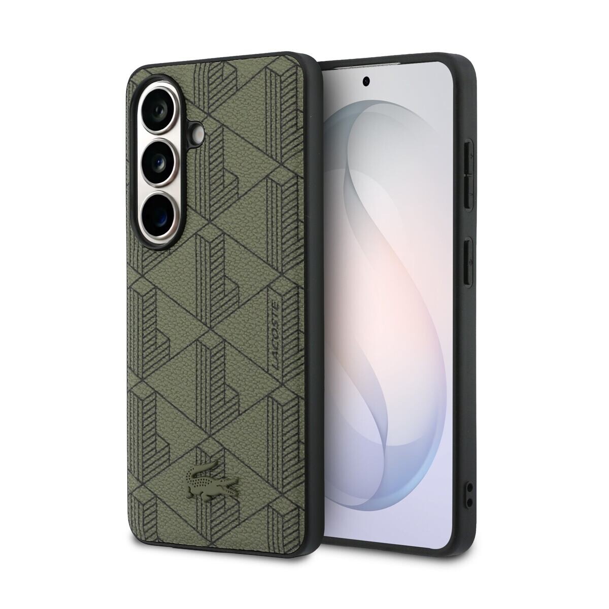 Lacoste PVC Blend Monogram Magnetic Zadní Kryt pro Samsung Galaxy S26 Khaki LCHMS26SPBSB