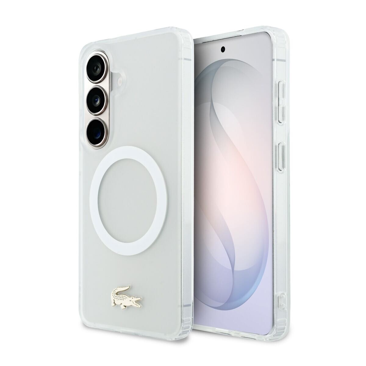 Lacoste PC/TPU Frosted Finish Gold Logo Magnetic Zadní Kryt pro Samsung Galaxy S26 White LCHMS26SUFWAH