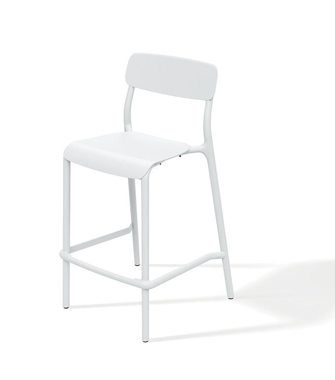 Ferne Nízká barová židle RIMO, bílá