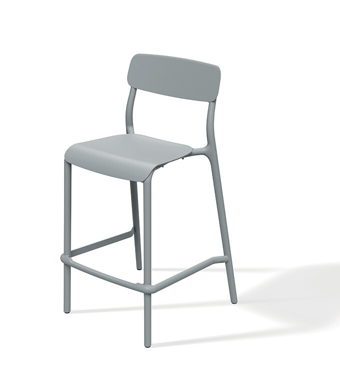 Ferne Nízká barová židle RIMO, šedá
