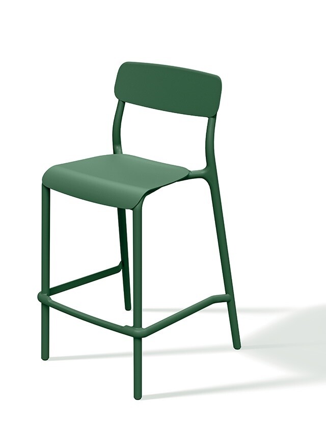Ferne Vysoká barová židle RIMO, tmavě zelená