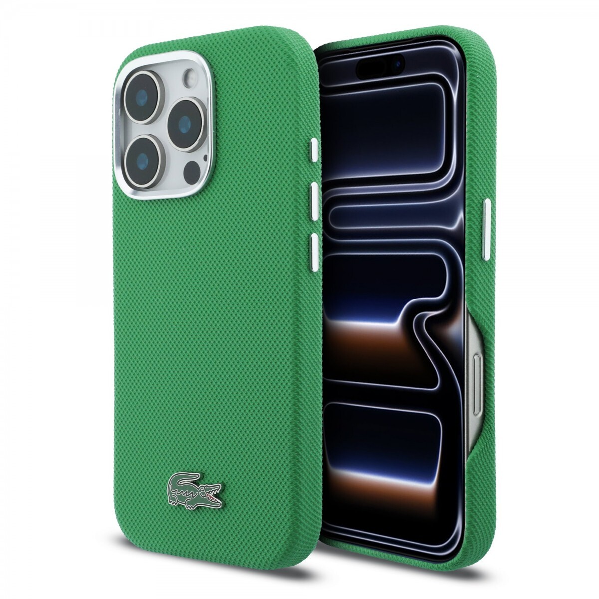 Zadní kryt Lacoste PVC Iconic Petit Pique Metal Logo MagSafe pro iPhone 16 Pro Max Estragon Green