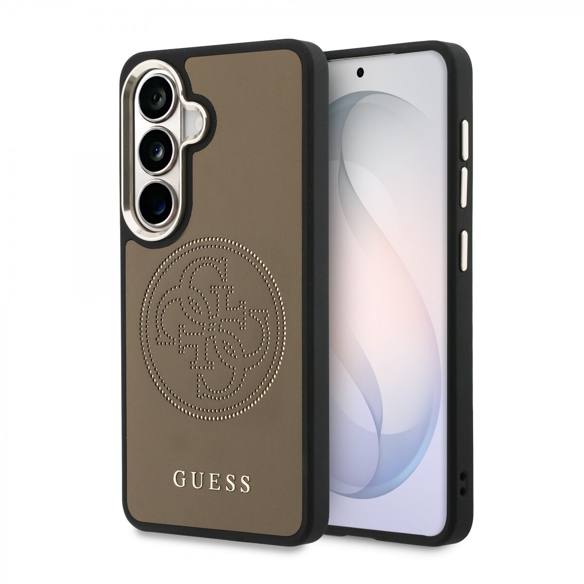 Zadní kryt Guess PU Perforated 4G Logo Magnetic pro Samsung Galaxy S26 hnědý