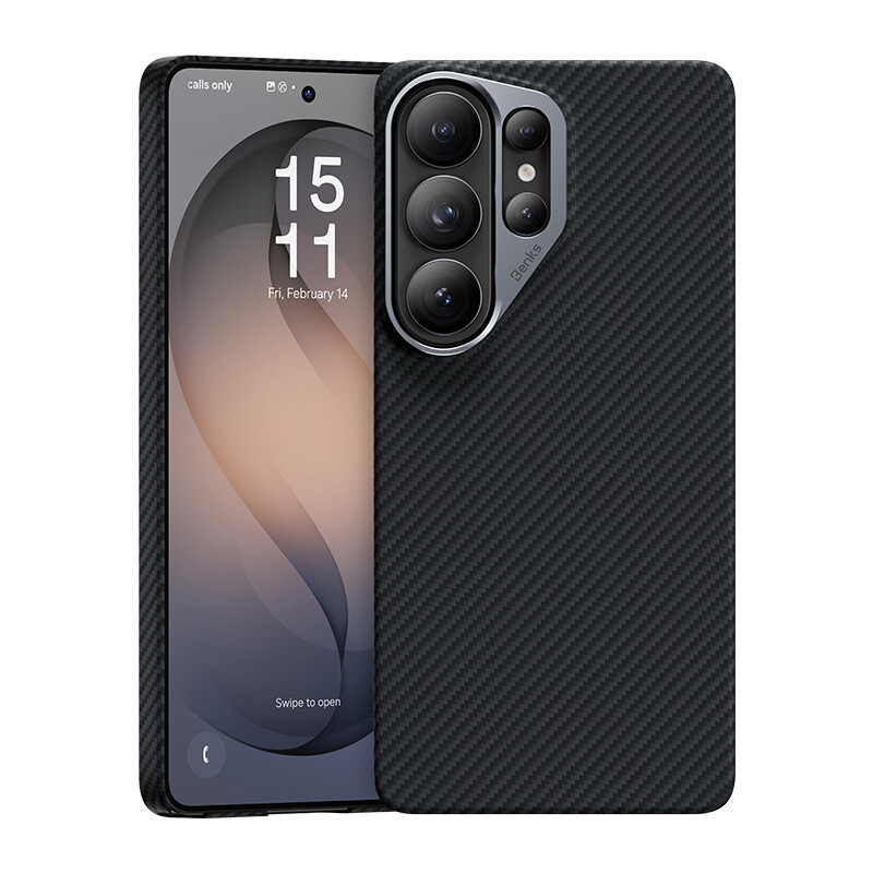 Magnetický kryt s kovovým rámečkem Benks Armor Air Kevlar 600D pro Samsung Galaxy S26 Ultra - černý