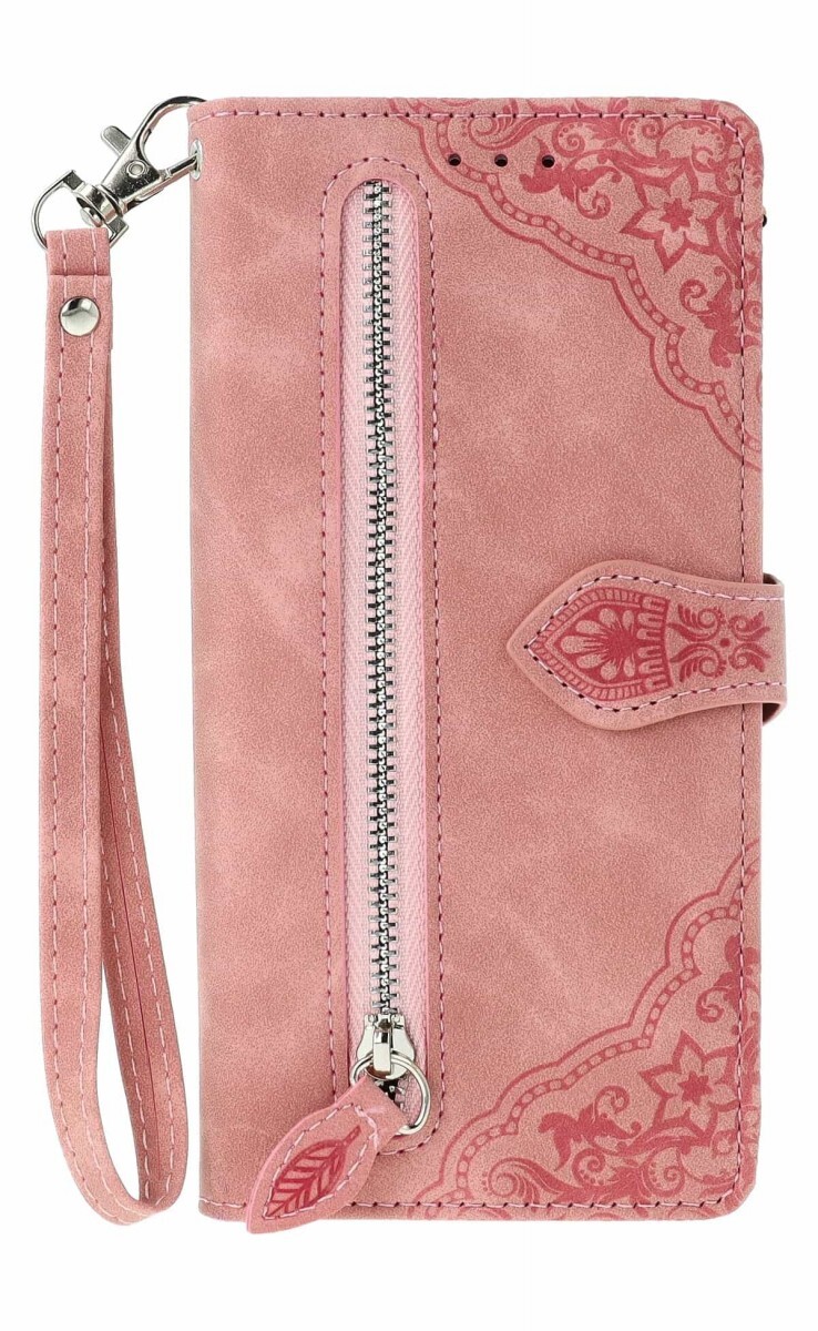 Pouzdro TopQ Xiaomi Redmi 15 knížkové se zipem růžové 171754