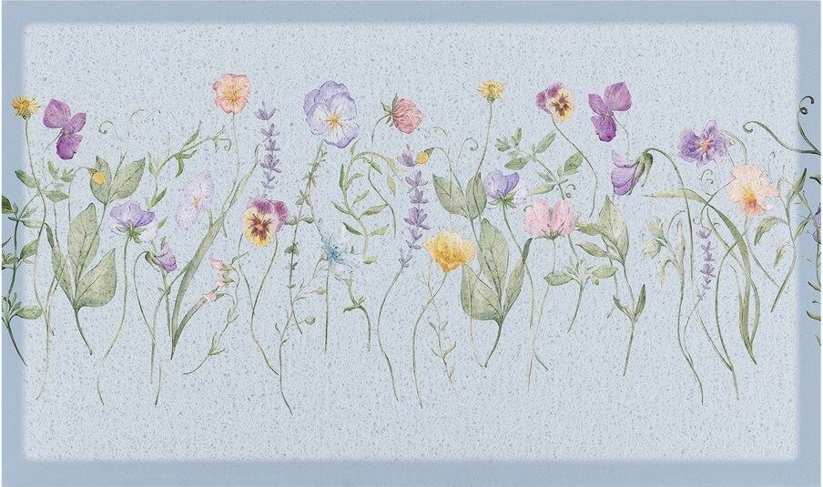 Rohožka z PVC 40x70 cm Blue Wild Flowers – Artsy Doormats