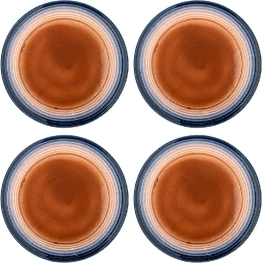 Modré/oranžové talíře v sadě 4 ks z kameniny ø 27 cm Tatum – Bloomingville