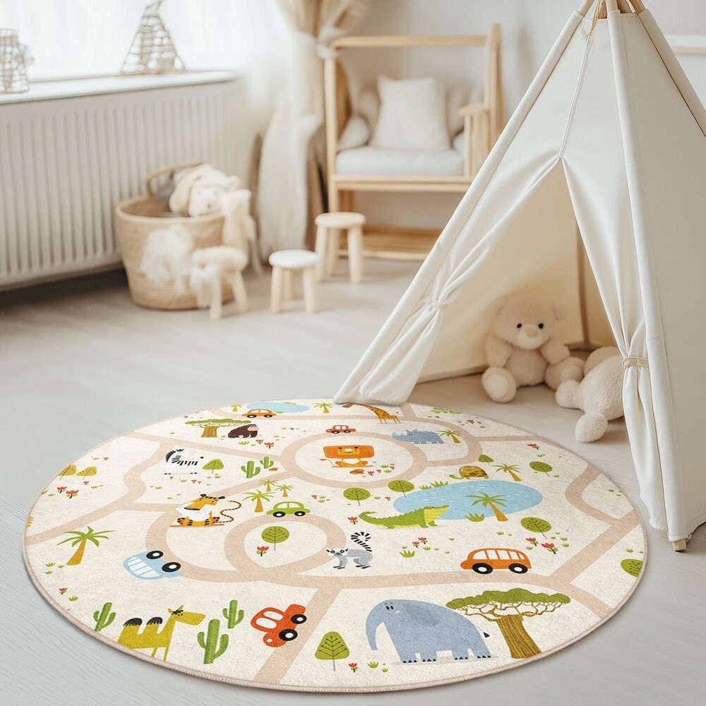 Pratelný dětský hrací koberec ø150 cm Savana Ride – Mila Home
