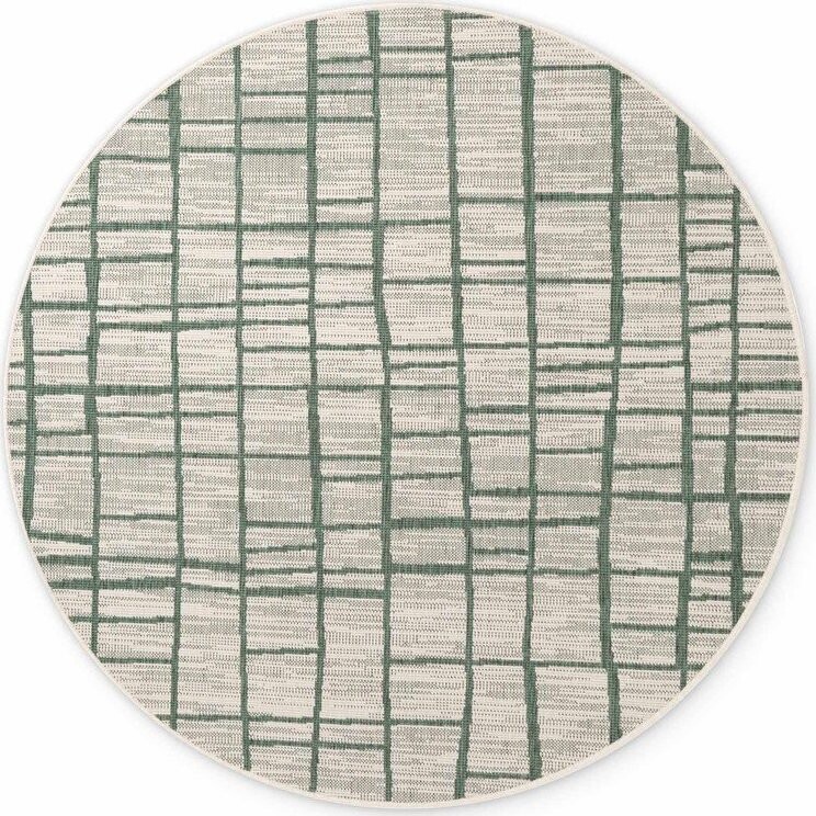 Zelený/krémový kulatý vnitřní a venkovní koberec ø 160 cm Haringey Crouch – Ted Baker