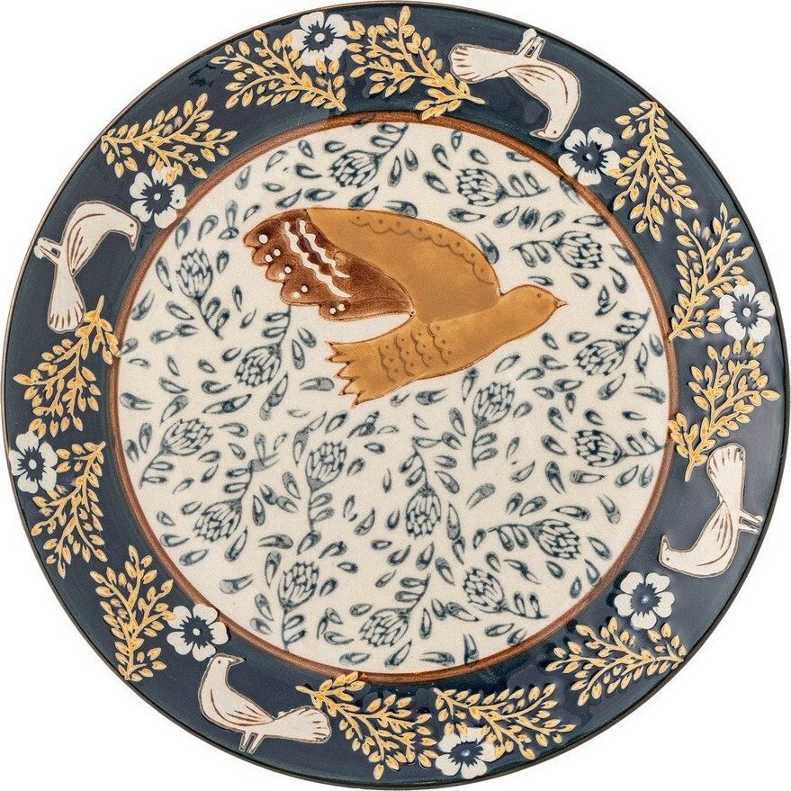 Modrý dezertní talíř z kameniny ø 16 cm Hezha – Bloomingville