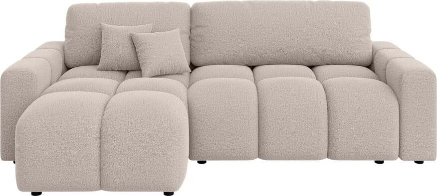 Béžová rozkládací/s úložným prostorem rohová pohovka Luki - II. jakost – Ropez