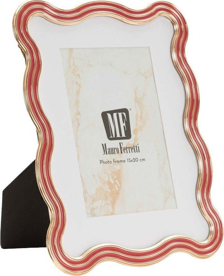 Červený/ve zlaté barvě kovový/skleněný stojací rámeček 17,5x22,5 cm Elizabeth – Mauro Ferretti