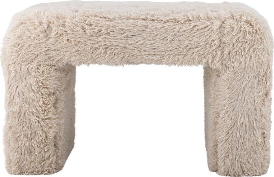 Béžový taburet z umělé kožešiny Bobbie – Bloomingville