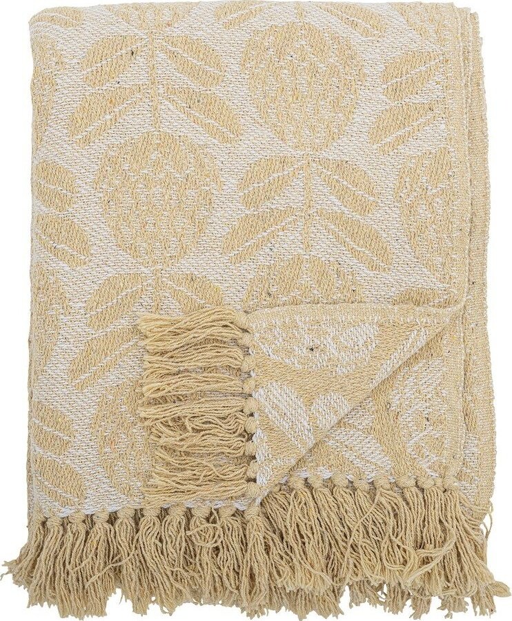 Žlutá deka s příměsí bavlny 130x155 cm Pratello – Bloomingville