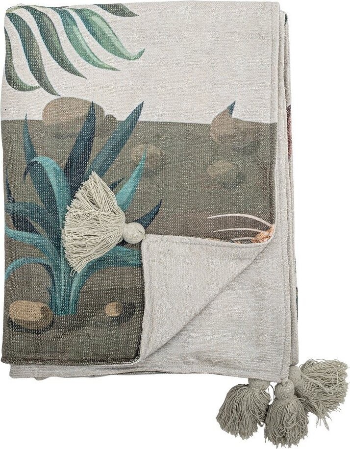 Zelená deka 130x155 cm Peacock – Bloomingville