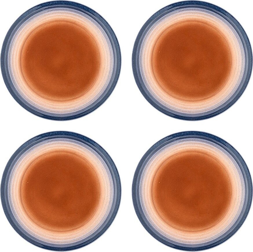 Modré/oranžové dezertní talíře v sadě 4 ks z kameniny ø 20,5 cm Tatum – Bloomingville