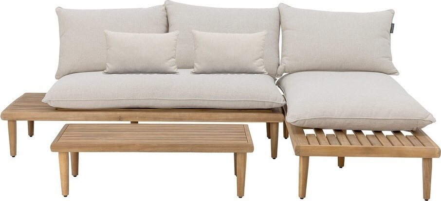 Béžový zahradní lounge set z masivu akácie pro 3 Cesano – Bloomingville