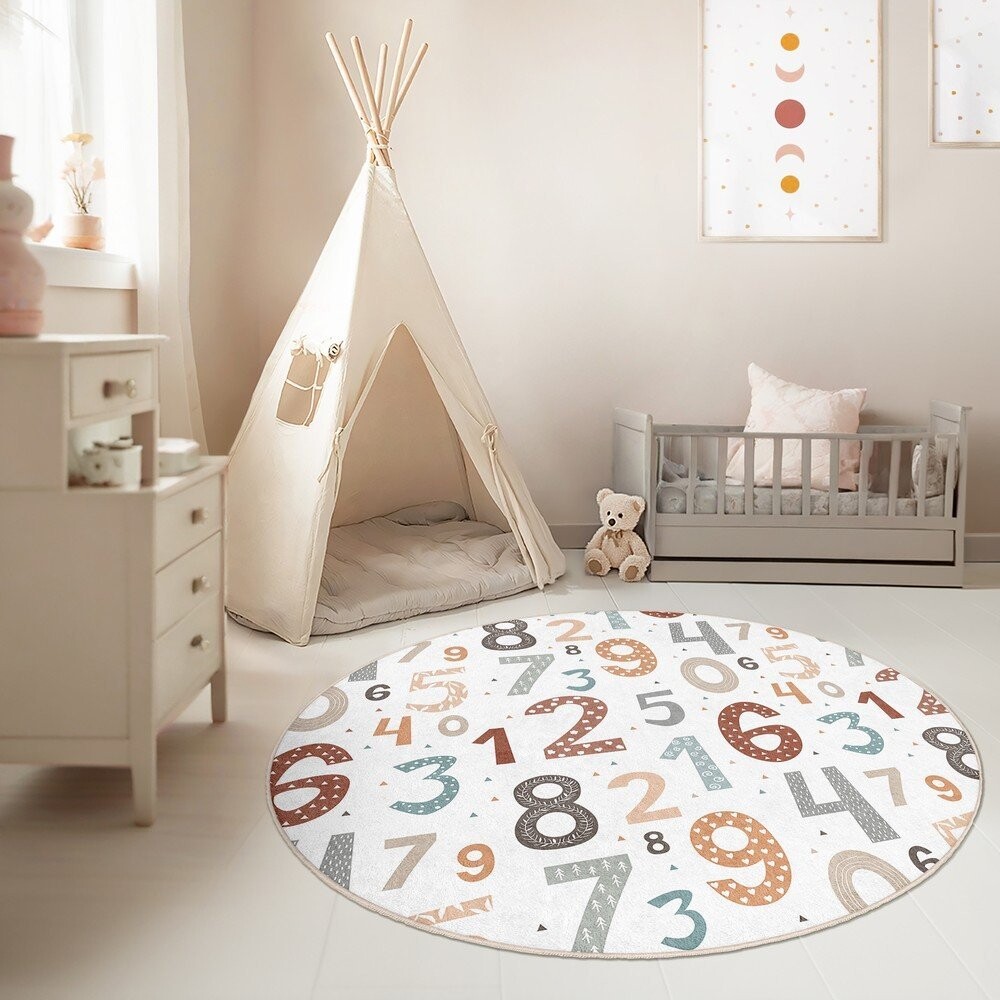 Pratelný dětský hrací koberec ø100 cm Happy Numbers – Mila Home