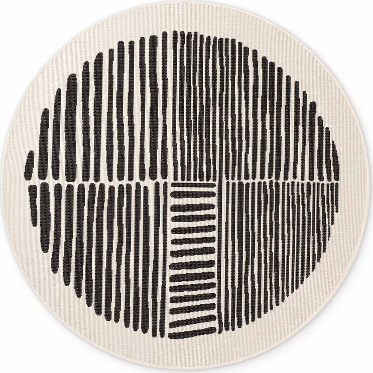 Černý/krémový kulatý vnitřní a venkovní koberec ø 160 cm Haringey Bounds – Ted Baker