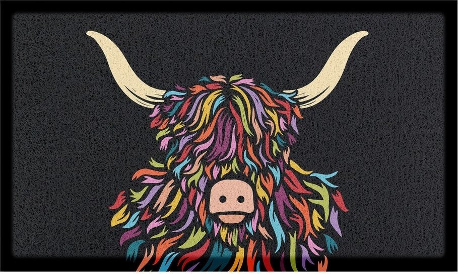 Rohožka z PVC 40x70 cm Highland Cow – Artsy Doormats