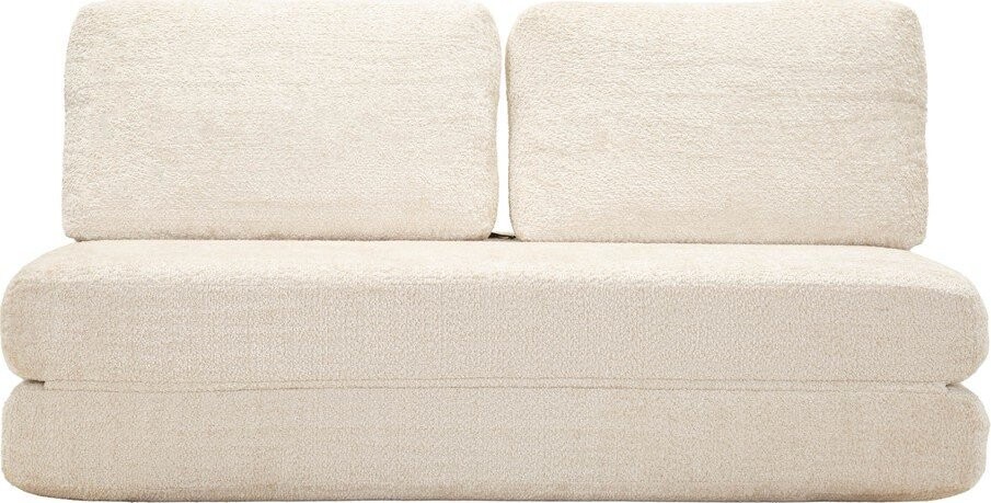 Bílá rozkládací pohovka z textilie bouclé 150 cm Faster – Mauro Ferretti