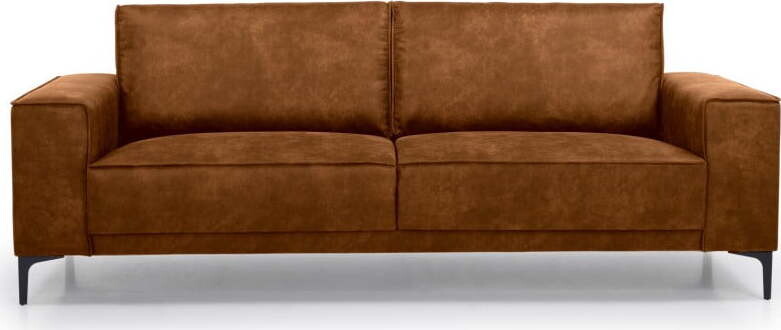 Koňakově hnědá pohovka z imitace kůže 224 cm Copenhagen - II. jakost – Scandic