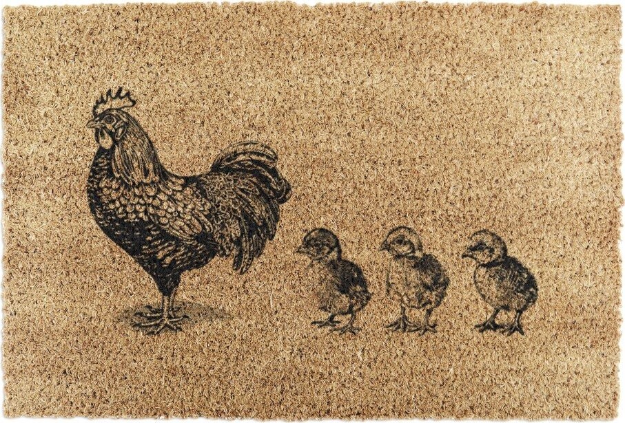 Rohožka z kokosového vlákna 40x60 cm Chickens and Chicks – Artsy Doormats