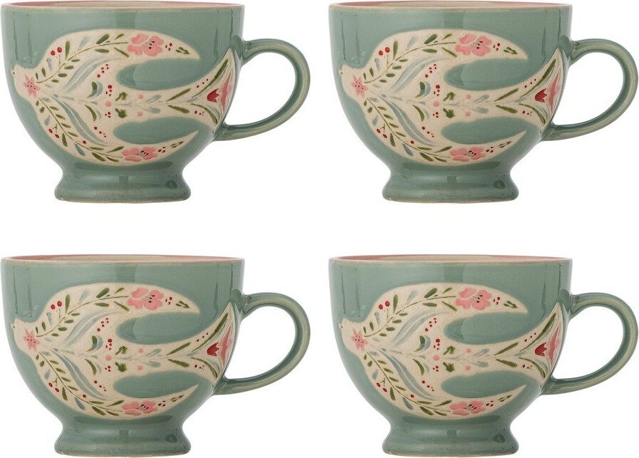 Zelené keramické hrnky v sadě 4 ks 400 ml Rosalynde – Bloomingville