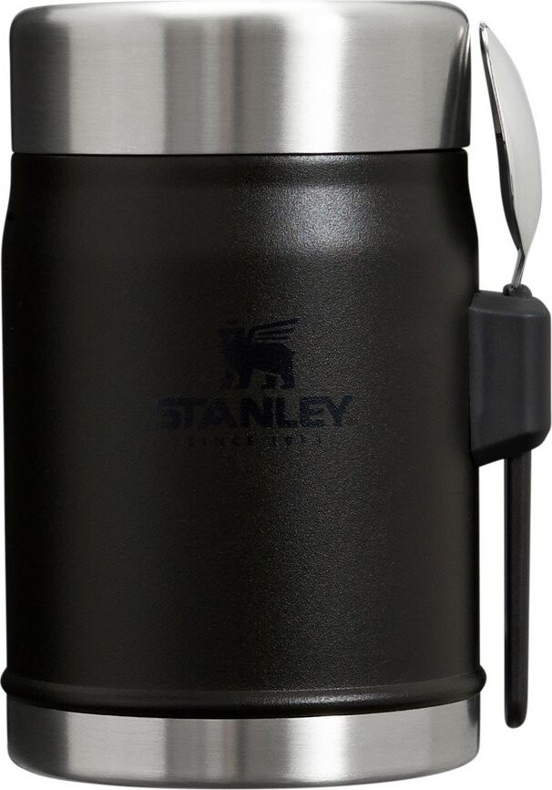 Matně černá termoska na jídlo z nerezové oceli 400 ml Legendary Food Jar + Spork Black 2.0 – Stanley