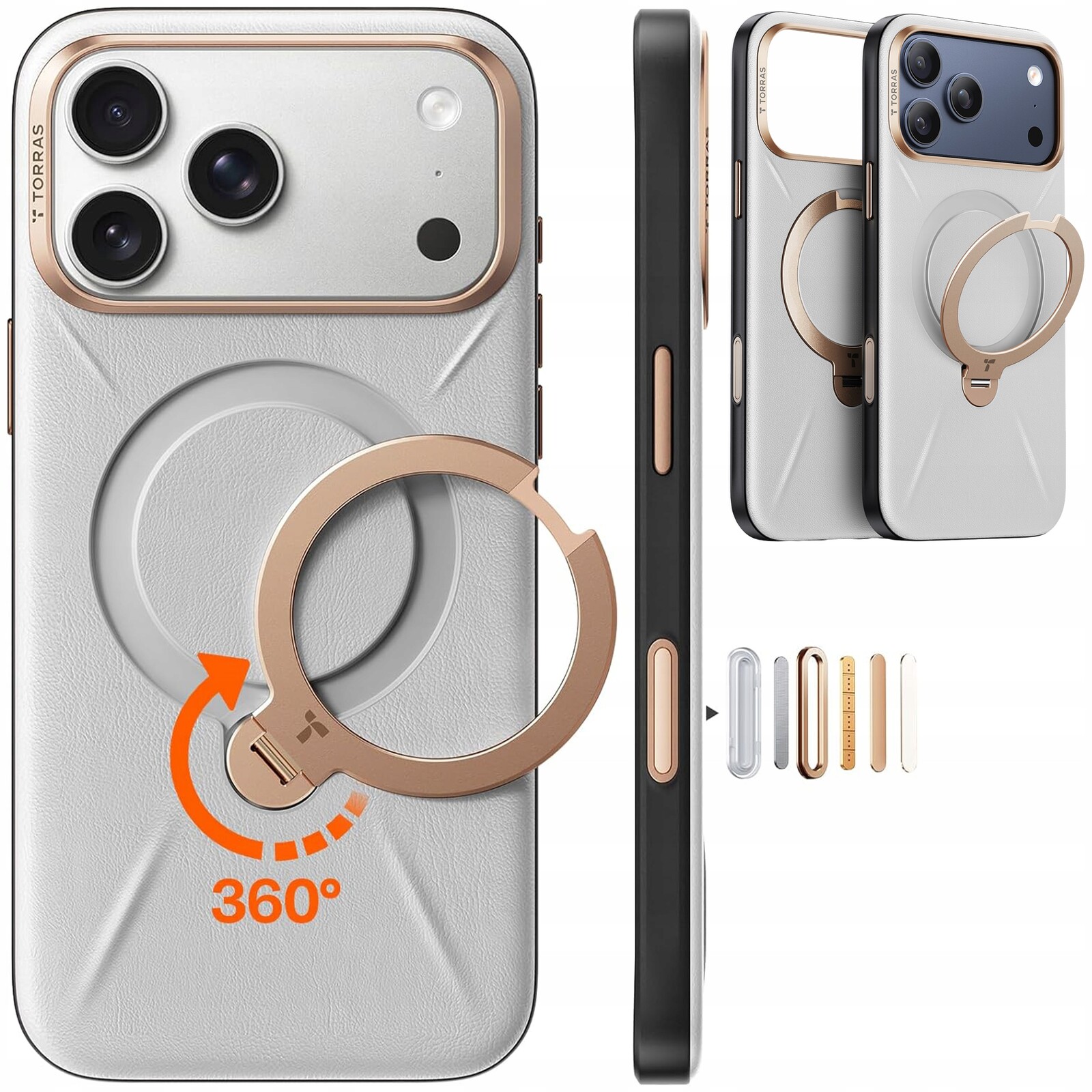 Torras Ostand VegSkin Case – Pouzdro MagSafe s držákem pro iPhone 17 Pro Cover