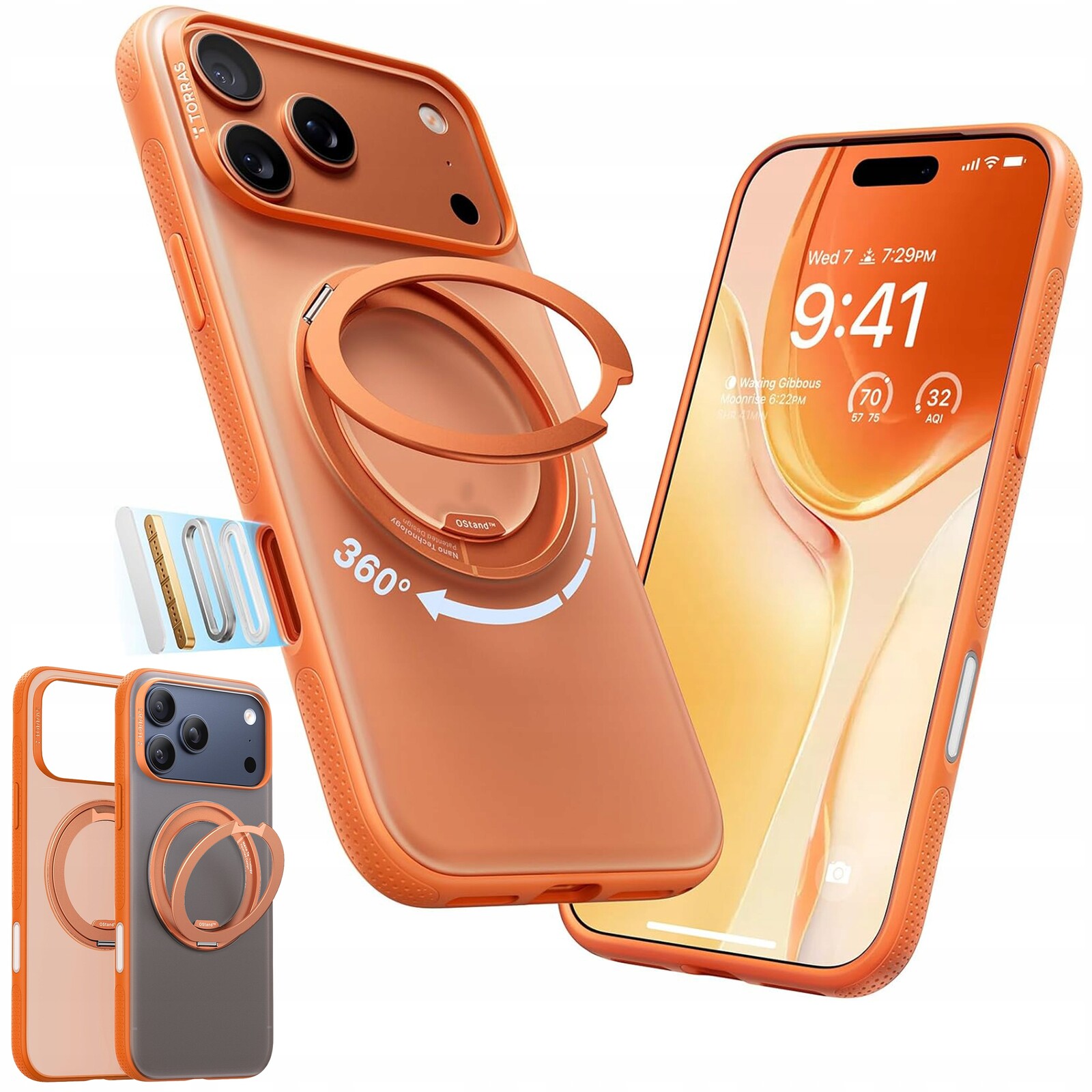 Torras Ostand Fitness Case – Pouzdro MagSafe s držákem pro iPhone 17 Pro Cover