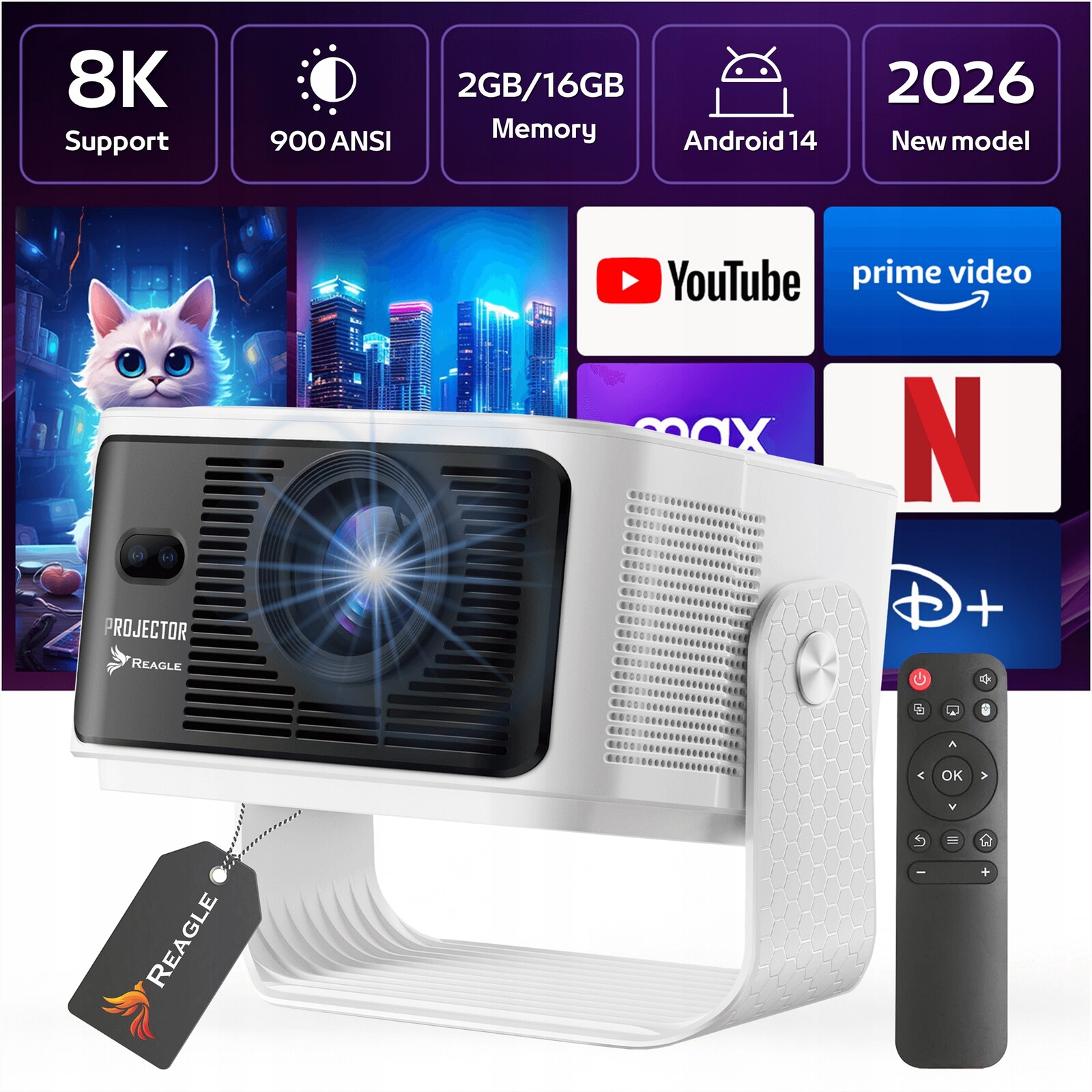 Projektor Led Projektor 900 Ansi 8K 4K 140