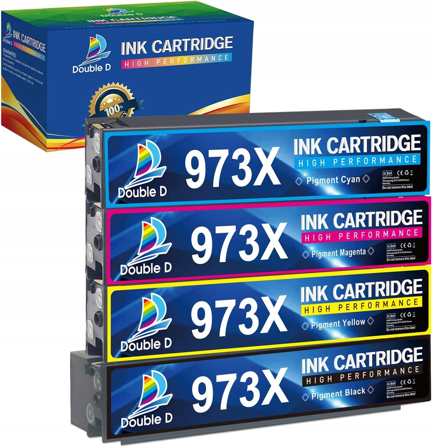 4x Inkoustová Náplň Do Tiskárny Hp 973 X Černá Azurová Magenta Žlutá