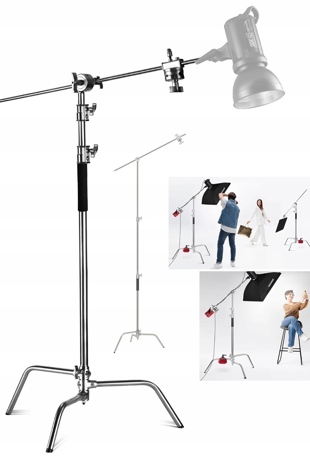 Studiový osvětlovací stativ Boom Jeřáb C-Stand 20 kg 320 cm Ocel
