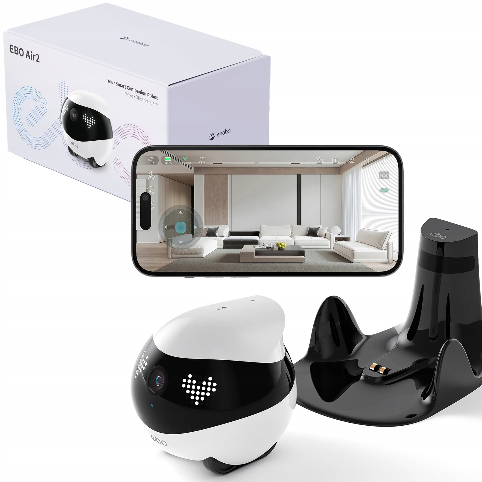 Enabot Ebo Air 2 FamilyBot – Monitorovací robot s kamerou do domácnosti