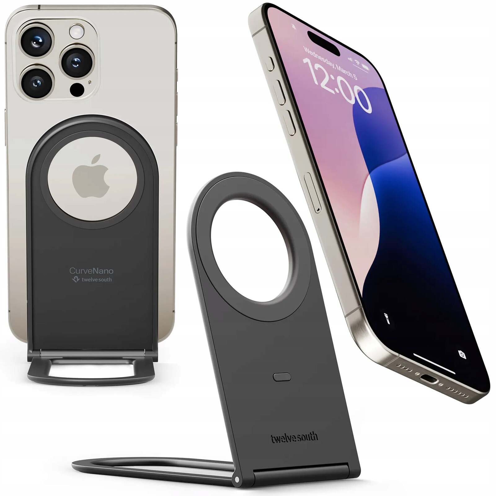 Twelve South Curve Nano hliníkový podstavec s MagSafe pro iPhone Držák