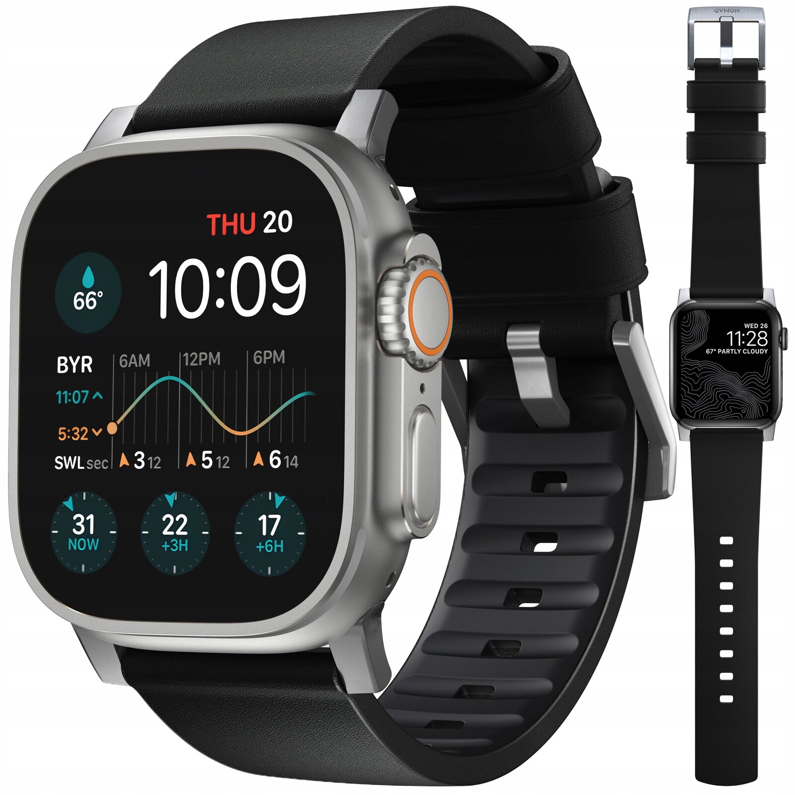 Nomad Active Band Pro – Kožený Řemínek pro Apple Watch 49 46 45 44 mm