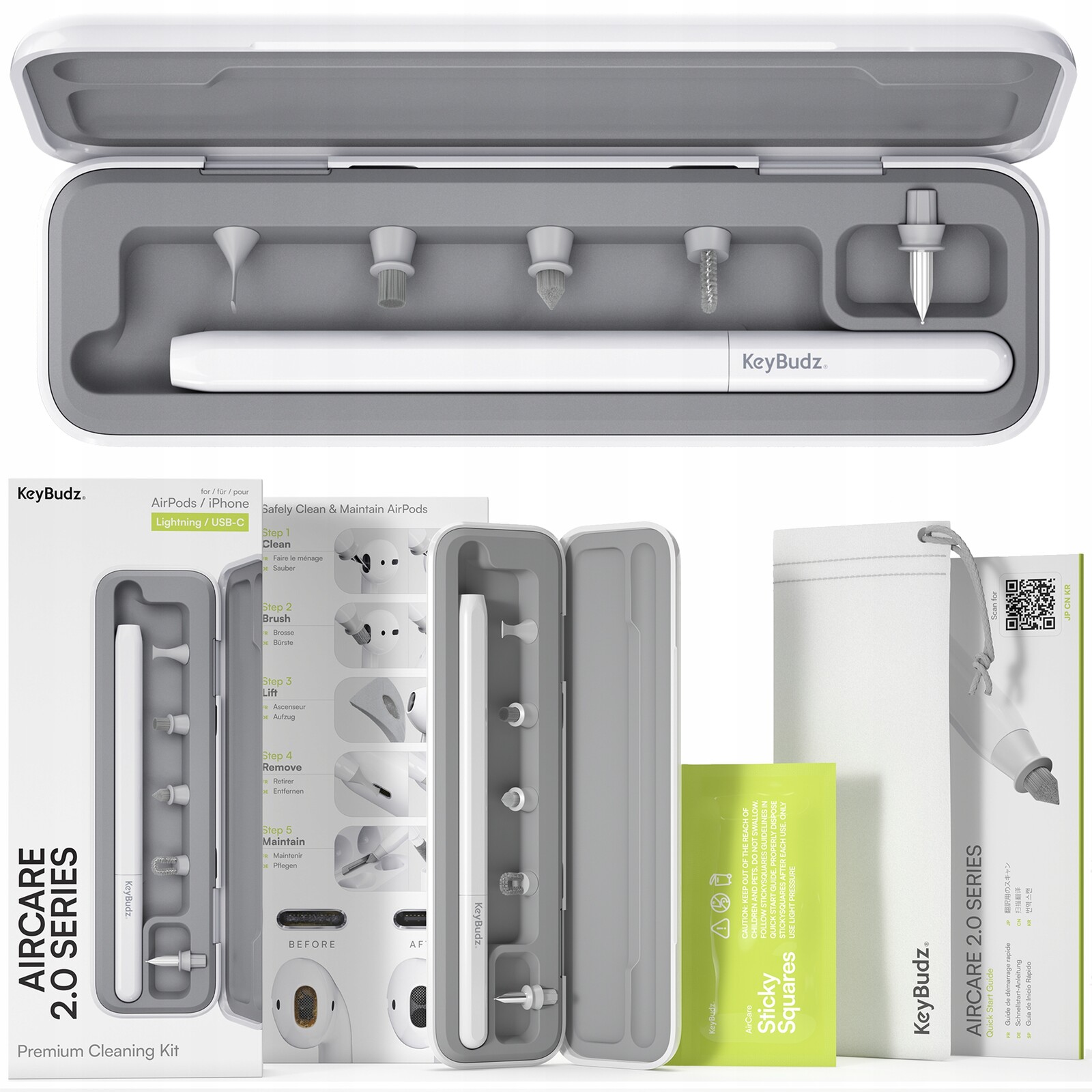 Keybudz AirCare 2.0 Premium Cleaning Kit – sada pro čištění AirPods