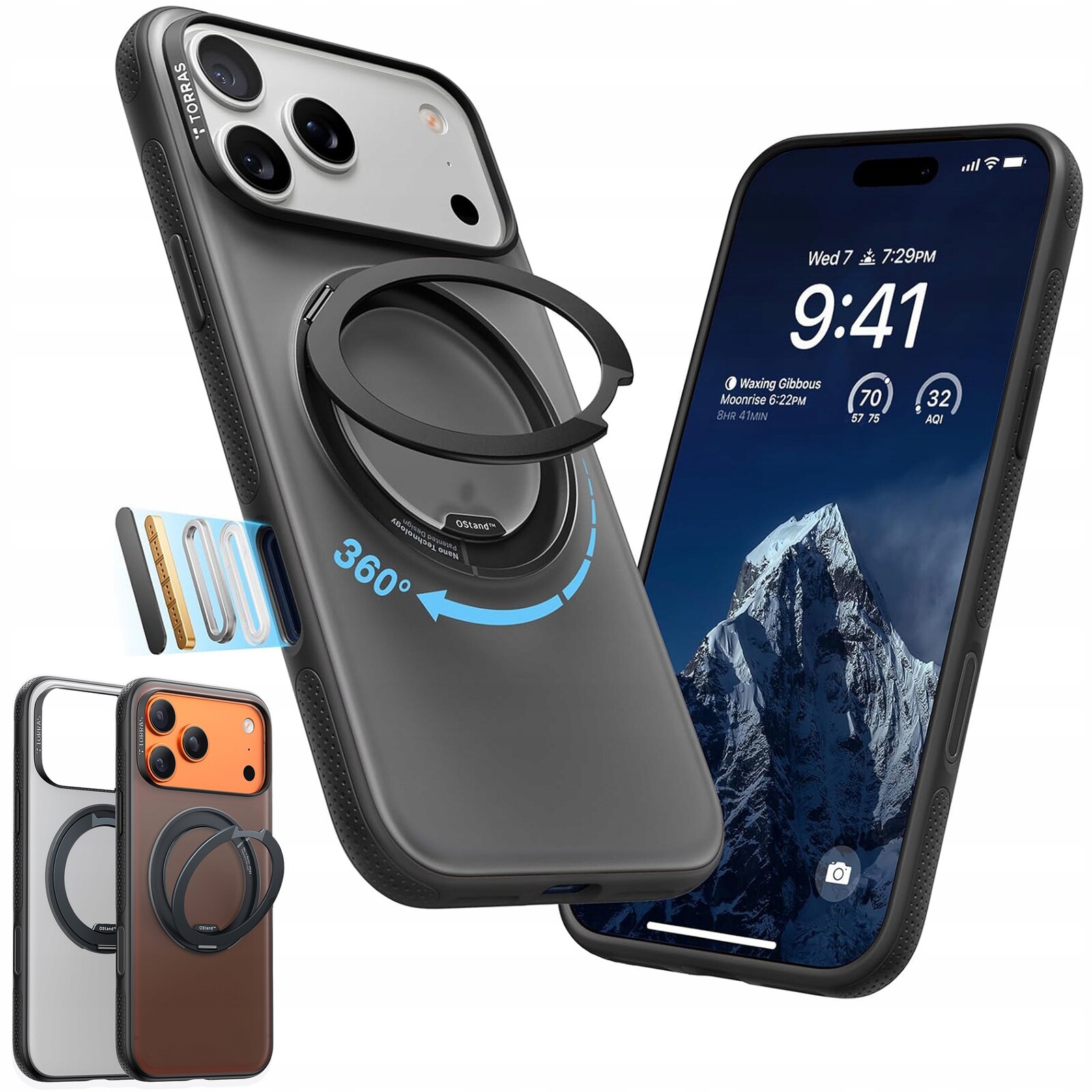 Torras Ostand Fitness Case Pouzdro MagSafe s držákem pro iPhone 17 Pro Max