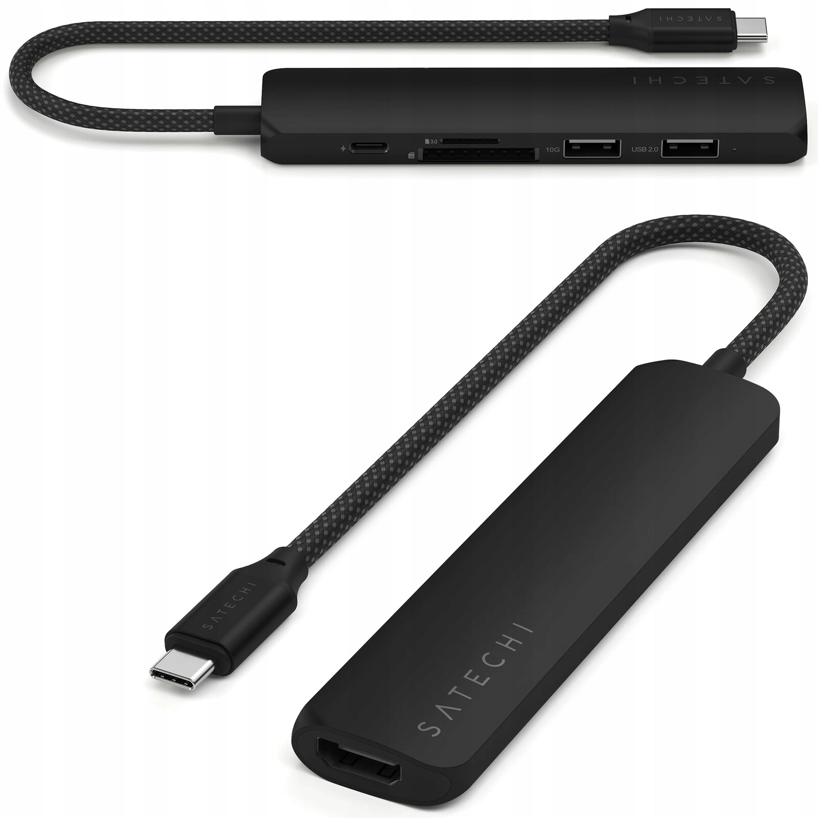 Satechi 6v1 Slim Multiport Adapter Usb-c Hub, 2x Usb-a, Hdmi 4K, Micro/SD