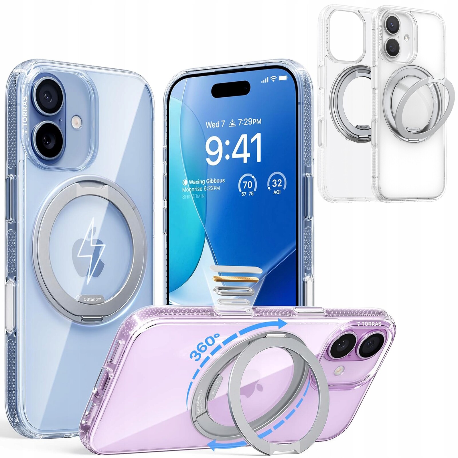 Torras Ostand Fitness Case Pouzdro MagSafe s držákem pro iPhone 17 Kryt