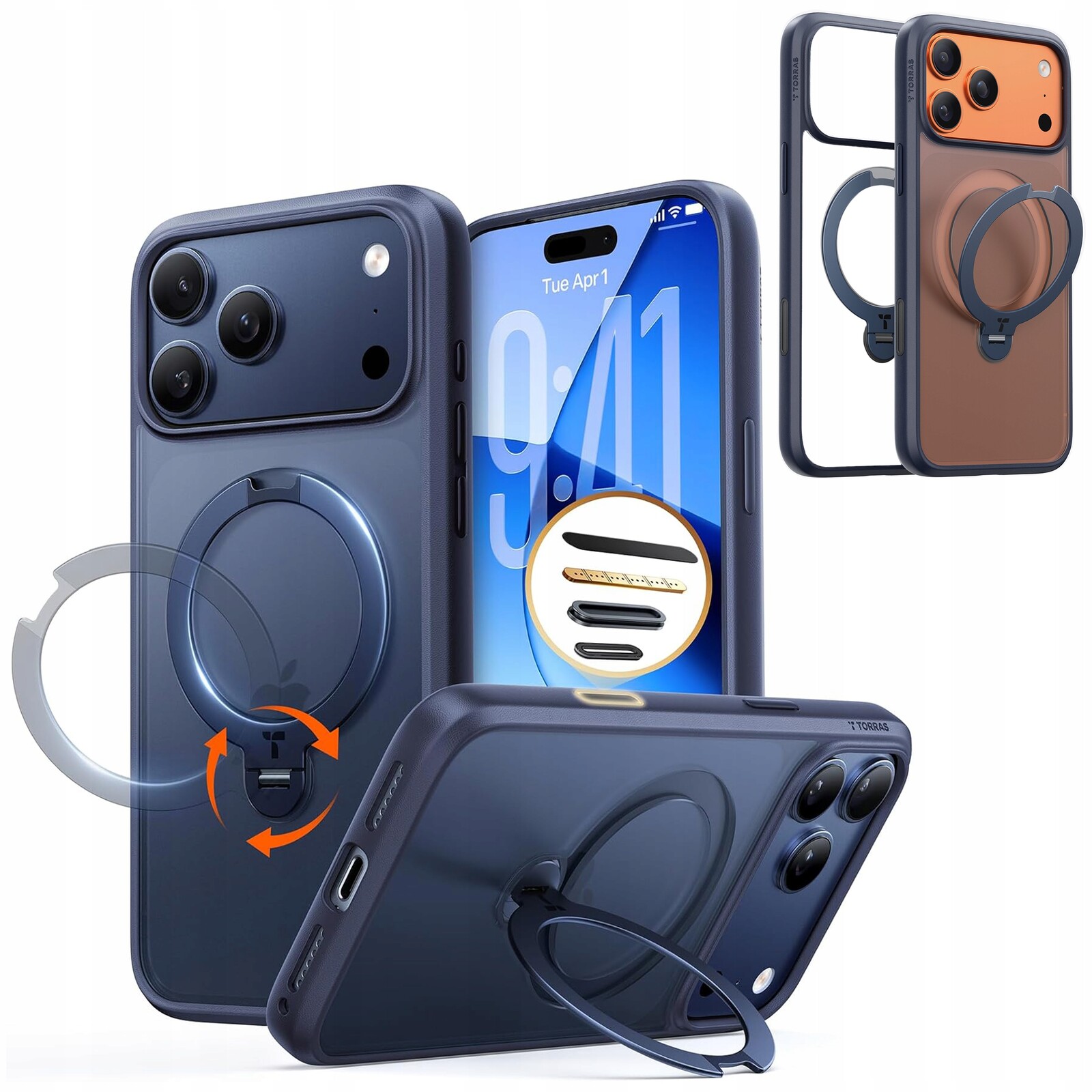 Torras Ostand Spin Case – Pouzdro MagSafe s držákem pro iPhone 17 Pro Max