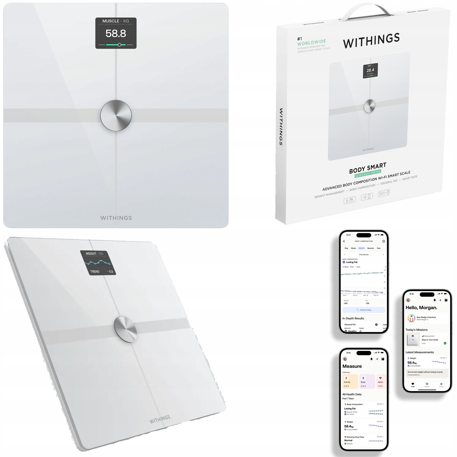 Withings Body Smart – Inteligentní váha s analýzou složení tělesné hmotnosti