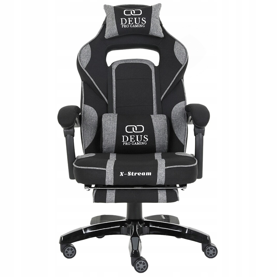 Herní židle Deus X-Stream, látka černo-šedá